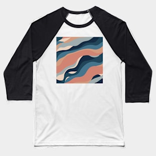 Abstract Waves Pattern Baseball T-Shirt